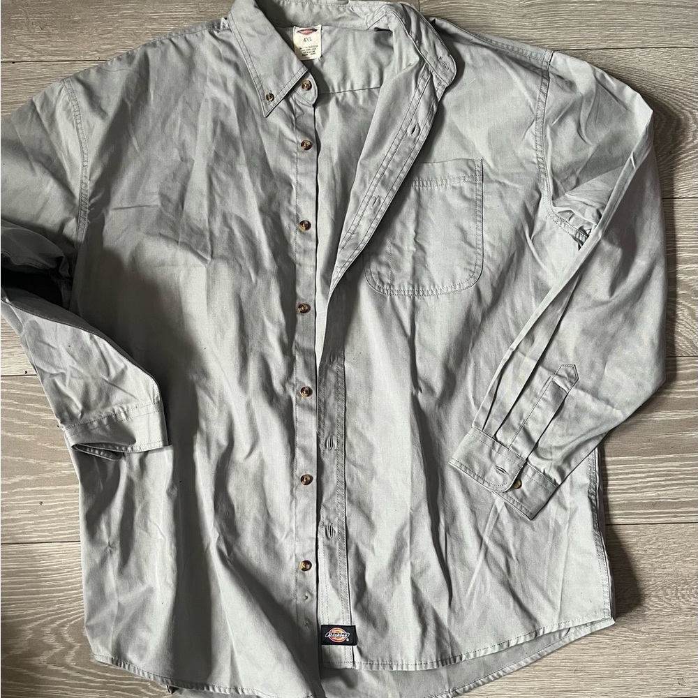 Dickies Gray Casual Button Down Shirt